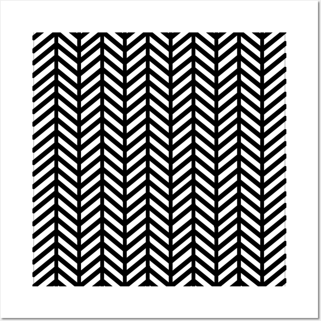 Herringbone Pattern - Black Wall Art by NolkDesign